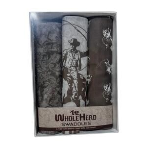 NEW THE WHOLE HERD cowbabe infant swaddles in can't tie me down